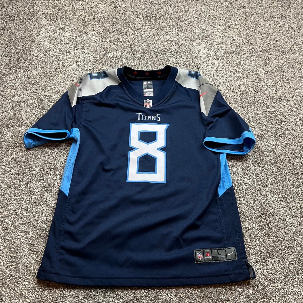 Tennessee Titans Marcus Mariota Jersey Mens L Nike NFL Football Navy Blue Team S
